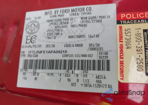 2010 Ford Ranger Super Cab z USA, uszkodzony, nr VIN 1FTLR4FE1APA09215